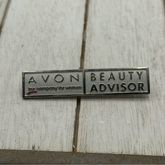Avon Jewelry - Avon Silver Beauty Advisor Badge with Red Detail